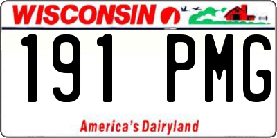 WI license plate 191PMG