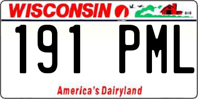 WI license plate 191PML