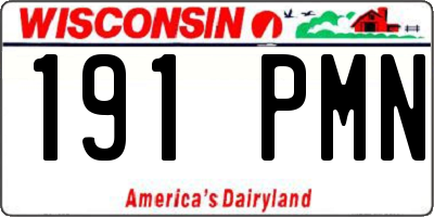 WI license plate 191PMN