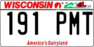 WI license plate 191PMT