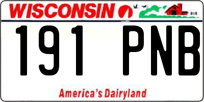WI license plate 191PNB