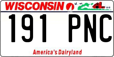 WI license plate 191PNC