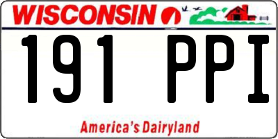 WI license plate 191PPI