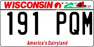 WI license plate 191PQM