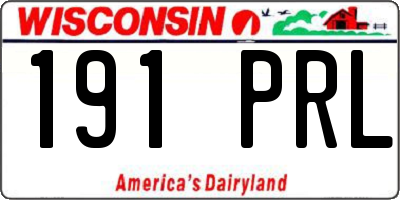 WI license plate 191PRL