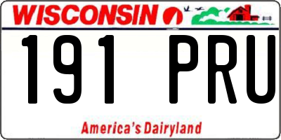 WI license plate 191PRU