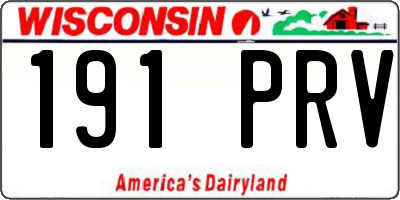 WI license plate 191PRV