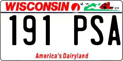 WI license plate 191PSA