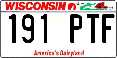 WI license plate 191PTF