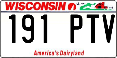 WI license plate 191PTV
