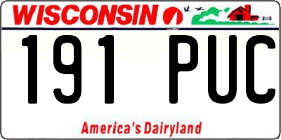 WI license plate 191PUC