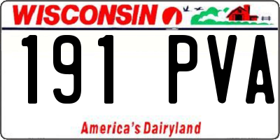 WI license plate 191PVA