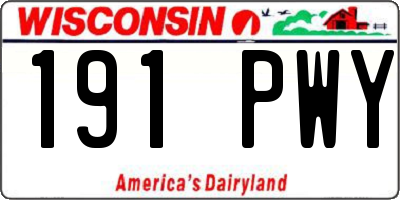 WI license plate 191PWY