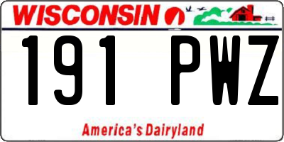 WI license plate 191PWZ