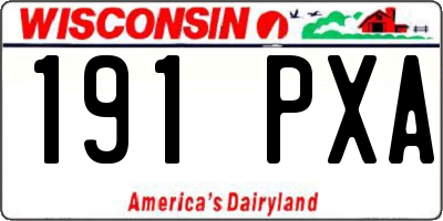 WI license plate 191PXA