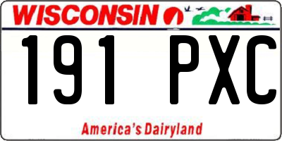 WI license plate 191PXC