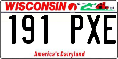 WI license plate 191PXE