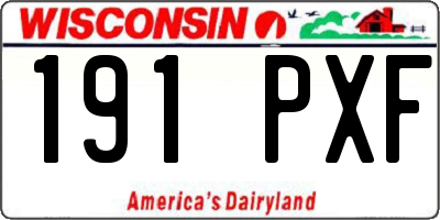 WI license plate 191PXF