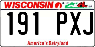 WI license plate 191PXJ