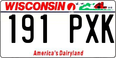 WI license plate 191PXK