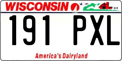 WI license plate 191PXL