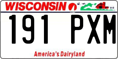 WI license plate 191PXM