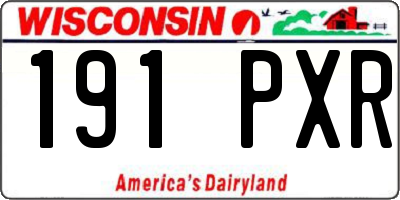 WI license plate 191PXR