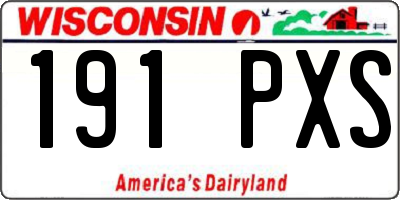 WI license plate 191PXS