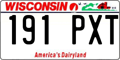 WI license plate 191PXT