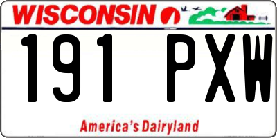 WI license plate 191PXW
