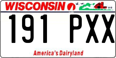 WI license plate 191PXX
