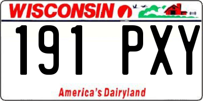 WI license plate 191PXY