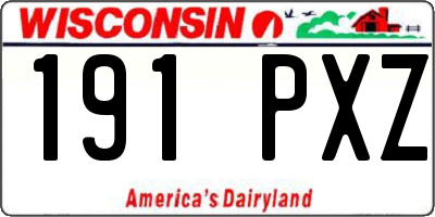 WI license plate 191PXZ