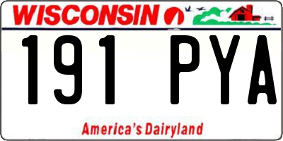 WI license plate 191PYA