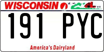 WI license plate 191PYC