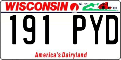 WI license plate 191PYD