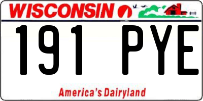WI license plate 191PYE