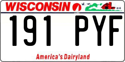 WI license plate 191PYF