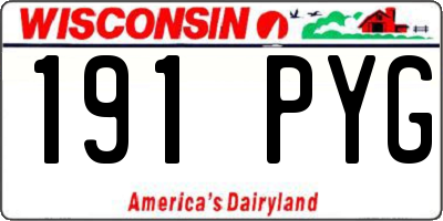 WI license plate 191PYG