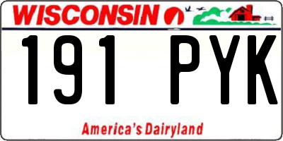 WI license plate 191PYK