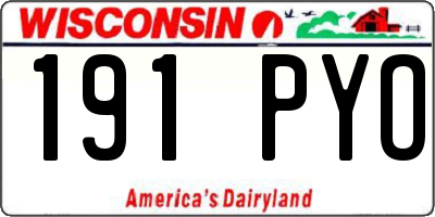 WI license plate 191PYO