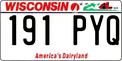 WI license plate 191PYQ