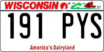 WI license plate 191PYS