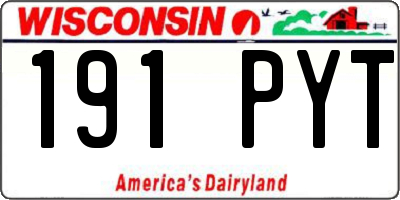 WI license plate 191PYT