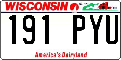 WI license plate 191PYU