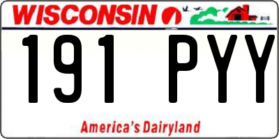 WI license plate 191PYY