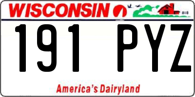 WI license plate 191PYZ