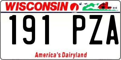WI license plate 191PZA