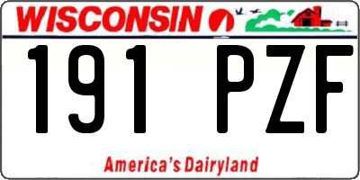 WI license plate 191PZF
