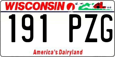 WI license plate 191PZG